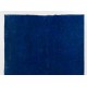 Blue Overdyed Vintage Hand-Knotted Turkish Area Rug, Ideal for Modern Home & Office Decor. 6.2 x 9.5 Ft (186 x 287 cm)