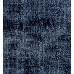 Indigo Blue Over-Dyed Vintage Handmade Turkish Area Rug. 6.3 x 9.6 Ft (190 x 290 cm)