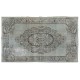 Pastel Blue Overdyed Vintage Hand-Knotted Turkish Area Rug, Ideal for Modern Home & Office Decor. 6.3 x 9.4 Ft (192 x 285 cm)