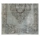 Pastel Blue Overdyed Vintage Hand-Knotted Turkish Area Rug, Ideal for Modern Home & Office Decor. 6.3 x 9.4 Ft (192 x 285 cm)