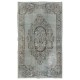 Pastel Blue Overdyed Vintage Hand-Knotted Turkish Area Rug, Ideal for Modern Home & Office Decor. 6.3 x 9.4 Ft (192 x 285 cm)