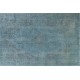 Light Blue Overdyed Vintage Handmade Area Rug, Large Central Anatolian Carpet. 7.3 x 10.5 Ft (220 x 320 cm)