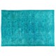 Teal Over-Dyed Vintage Handmade Turkish Rug, Ideal for Contemporary Home and Office. 7.5 x 10.8 Ft (227 x 327 cm)