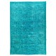 Teal Over-Dyed Vintage Handmade Turkish Rug, Ideal for Contemporary Home and Office. 7.5 x 10.8 Ft (227 x 327 cm)
