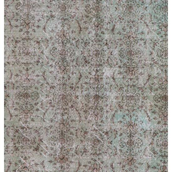 Light Blue Over-Dyed Vintage Handmade Turkish Rug, Ideal for Contemporary Home and Office. 7.5 x 11 Ft (228 x 335 cm)
