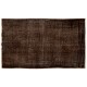 Brown Overdyed Rug, Vintage Handmade Carpet from Turkey. 4 x 6.8 Ft (120 x 206 cm)