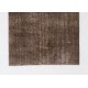 Distressed Brown Overdyed Rug, Vintage Handmade Carpet from Turkey. 4 x 6 Ft (122 x 181 cm)
