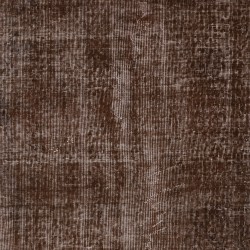 Brown Overdyed Accent Rug, Vintage Handmade Carpet from Turkey. 4 x 6.4 Ft (122 x 195 cm)