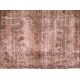 Brown Overdyed Rug, Vintage Handmade Carpet from Turkey. 5.5 x 8.3 Ft (167 x 250 cm)