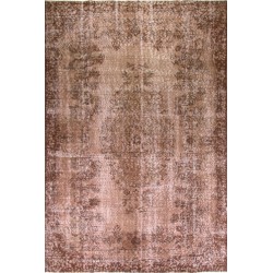 Brown Overdyed Rug, Vintage Handmade Carpet from Turkey. 5.5 x 8.3 Ft (167 x 250 cm)