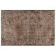 Distressed Brown Overdyed Rug, Vintage Handmade Carpet from Turkey. 6.2 x 8.6 Ft (187 x 261 cm)