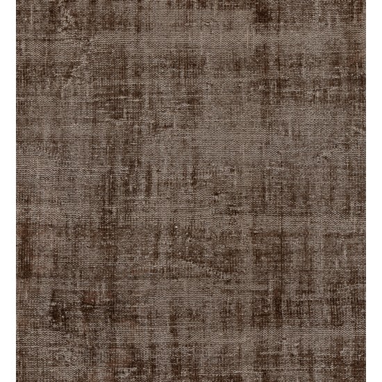Distressed Brown Overdyed Rug, Vintage Handmade Carpet from Turkey. 6.3 x 8.3 Ft (192 x 252 cm)