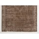 Brown Overdyed Rug, Vintage Handmade Carpet from Turkey. 6.6 x 9.9 Ft (199 x 300 cm)
