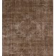 Brown Overdyed Rug, Vintage Handmade Carpet from Turkey. 6.6 x 9.9 Ft (199 x 300 cm)