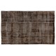 Distressed Brown Overdyed Rug, Vintage Handmade Carpet from Turkey. 6.8 x 10.2 Ft (207 x 309 cm)