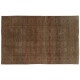 Brown Overdyed Rug with Geometric Design, Vintage Handmade Carpet from Turkey. 7 x 11 Ft (216 x 336 cm)