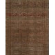 Brown Overdyed Rug with Geometric Design, Vintage Handmade Carpet from Turkey. 7 x 11 Ft (216 x 336 cm)