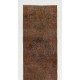 Brown Overdyed Runner Rug, Vintage Handmade Corridor Carpet from Turkey. 2.5 x 10.9 Ft (75 x 330 cm)
