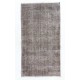 Gray Over-Dyed Rug for Modern Interiors. Handmade Vintage Turkish Carpet. 3.9 x 7 Ft (116 x 212 cm)