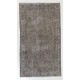 Mid-20th Century Hand-Knotted Central Anatolian Accent Rug Overdyed in Gray Color. 3.9 x 6.9 Ft (117 x 209 cm)