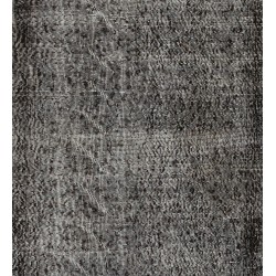Mid-20th Century Hand-Knotted Central Anatolian Accent Rug Overdyed in Gray Color. 3.9 x 6.2 Ft (118 x 186 cm)