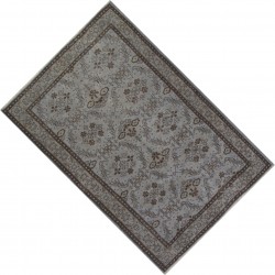 Gray Over-Dyed Rug for Contemporary Interiors. Hand-Knotted Vintage Turkish Carpet. 4 x 6.6 Ft (120 x 200 cm)