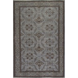Gray Over-Dyed Rug for Contemporary Interiors. Hand-Knotted Vintage Turkish Carpet. 4 x 6.6 Ft (120 x 200 cm)