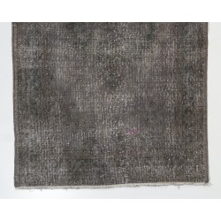 Mid-20th Century Handmade Central Anatolian Accent Rug Overdyed in Gray Color. 4 x 6.7 Ft (120 x 202 cm)