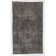 Mid-20th Century Handmade Central Anatolian Accent Rug Overdyed in Gray Color. 4 x 6.7 Ft (120 x 202 cm)