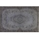 Gray Over-Dyed Rug for Contemporary Interiors. Hand-Knotted Vintage Turkish Carpet. 4 x 6.9 Ft (120 x 209 cm)