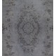 Gray Over-Dyed Rug for Contemporary Interiors. Hand-Knotted Vintage Turkish Carpet. 4 x 6.9 Ft (120 x 209 cm)