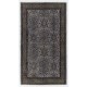 Mid-20th Century Handmade Central Anatolian Accent Rug Overdyed in Gray Color. 4 x 6.9 Ft (120 x 210 cm)