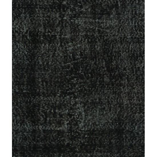 Black Over-Dyed Vintage Handmade Turkish Accent Rug for Contemporary Interiors. 4 x 6.8 Ft (122 x 205 cm)