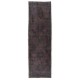 Authentic Handmade Vintage Turkish Runner Rug Overdyed in Gray Color. 4.6 x 14.2 Ft (138 x 430 cm)
