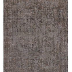 Authentic Handmade Vintage Turkish Rug Overdyed in Gray Color. 5.2 x 9.2 Ft (156 x 278 cm)