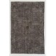 Gray Over-Dyed Rug for Modern Interiors. Handmade Vintage Turkish Carpet. 5.4 x 8.4 Ft (164 x 256 cm)