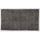 Gray Over-Dyed Rug for Modern Interiors. Handmade Vintage Turkish Carpet. 5.4 x 10 Ft (164 x 302 cm)
