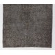 Gray Over-Dyed Rug for Modern Interiors. Handmade Vintage Turkish Carpet. 5.4 x 10 Ft (164 x 302 cm)