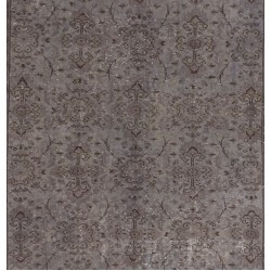 Gray Over-Dyed Rug for Modern Interiors. Handmade Vintage Turkish Carpet. 5.6 x 8.8 Ft (168 x 267 cm)