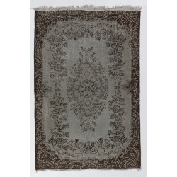 Gray Over-Dyed Rug for Modern Interiors. Handmade Vintage Turkish Carpet. 5.6 x 8.3 Ft (170 x 250 cm)