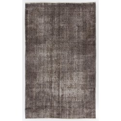Gray Over-Dyed Rug for Modern Interiors. Handmade Vintage Turkish Carpet. 5.7 x 9.2 Ft (171 x 280 cm)