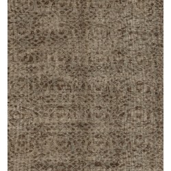 One-of-a-kind Gray Over-Dyed Rug for Modern Interiors. Handmade Vintage Turkish Carpet with Floral Design. 5.7 x 9 Ft (172 x 275 cm)