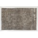 Gray Over-Dyed Rug for Modern Interiors. Mid-Century Vintage Turkish Carpet. 5.7 x 9.2 Ft (173 x 278 cm)