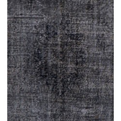 Gray Over-Dyed Rug for Modern Interiors. Mid-Century Vintage Turkish Carpet. 5.8 x 8.2 Ft (175 x 248 cm)