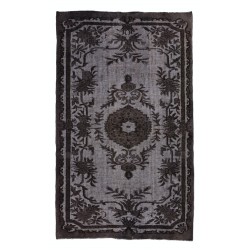 Gray Over-Dyed Rug for Modern Interiors. Mid-Century Vintage Turkish Carpet. 5.8 x 9.5 Ft (175 x 287 cm)