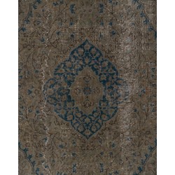 Brown Over-Dyed Rug for Modern Interiors. Mid-Century Vintage Turkish Carpet. 5.9 x 9 Ft (177 x 273 cm)