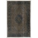 Brown Over-Dyed Rug for Modern Interiors. Mid-Century Vintage Turkish Carpet. 5.9 x 9 Ft (177 x 273 cm)