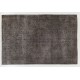 Gray Over-Dyed Rug for Modern Interiors. Mid-Century Vintage Turkish Carpet. 6 x 9 Ft (181 x 274 cm)