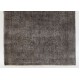 Gray Over-Dyed Rug for Modern Interiors. Mid-Century Vintage Turkish Carpet. 6 x 9 Ft (181 x 274 cm)