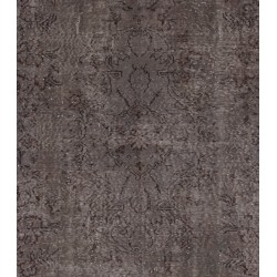 Gray Over-Dyed Rug for Modern Interiors. Mid-Century Vintage Turkish Carpet. 6 x 9.4 Ft (182 x 286 cm)